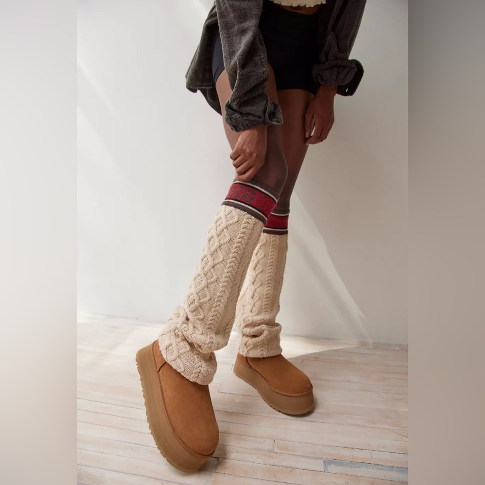 UGG Sweater Letter Tall Boot - Chestnut Color